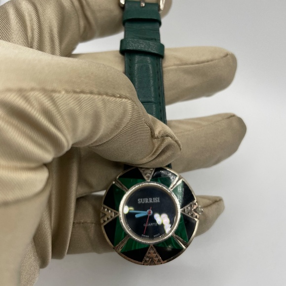Vintage Surrisi Sterling Silver inlayed Gemstone Watch - Picture 2 of 8